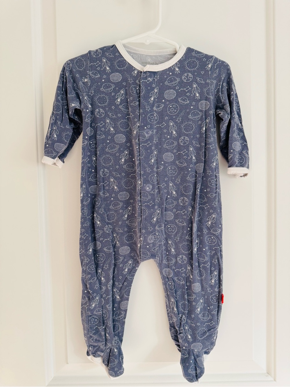 Magnetic Me (6-9 mo.) Baby Blue Space-Print Footed One-Piece